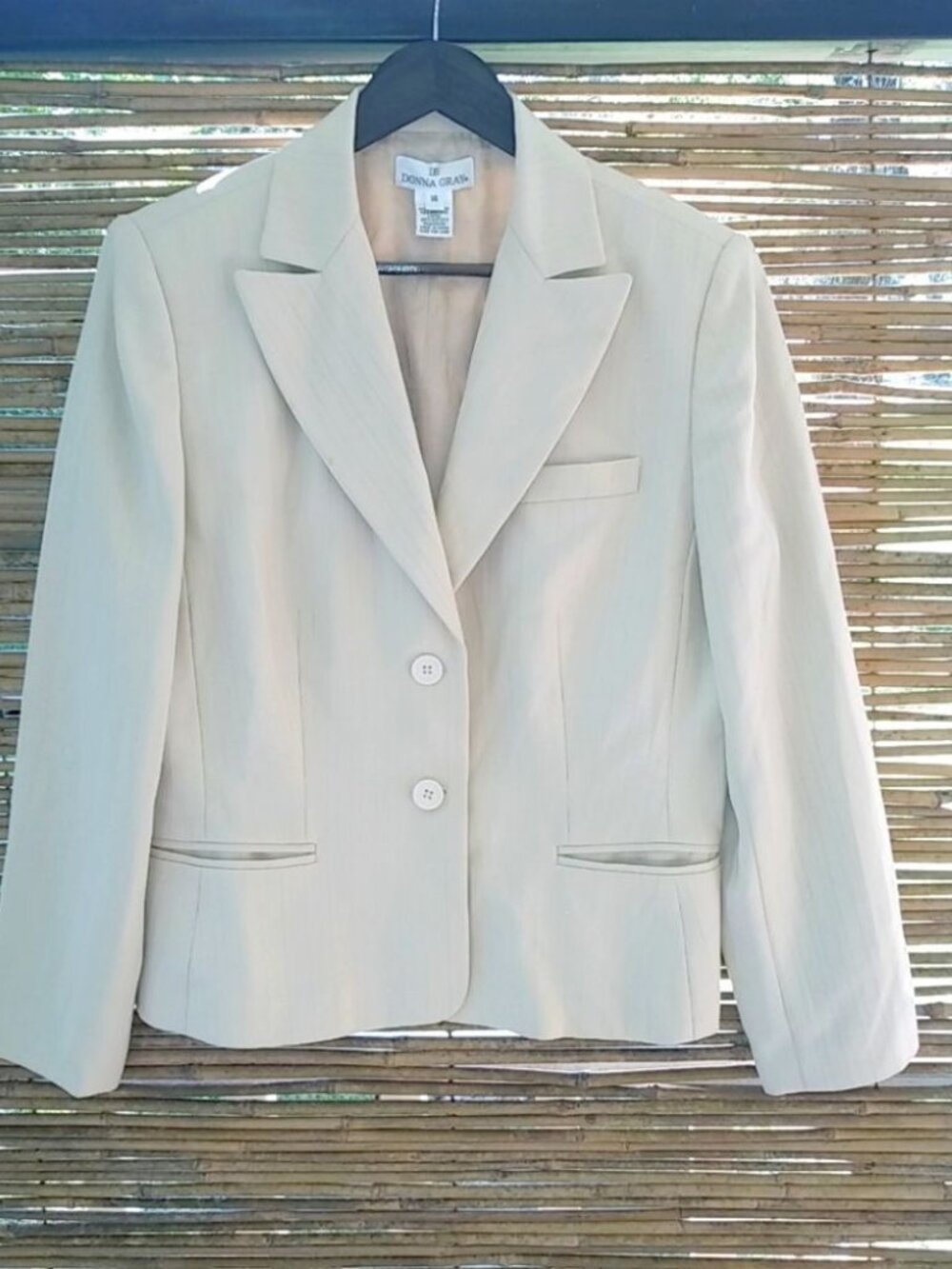 Donna Gray 14 Beige Lined Career Blazer Plus